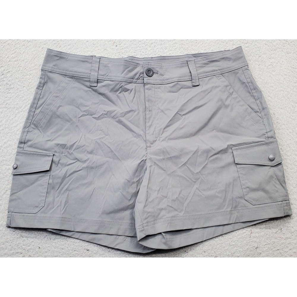 Eddie Bauer Cargo Pocket Shorts Womens 16 Gray Stretch Performance Everyday Wear